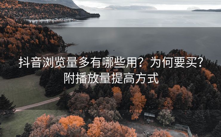 抖音浏览量多有哪些用？为何要买？附播放量提高方式