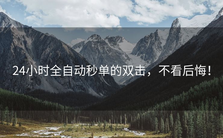 24小时全自动秒单的双击，不看后悔！