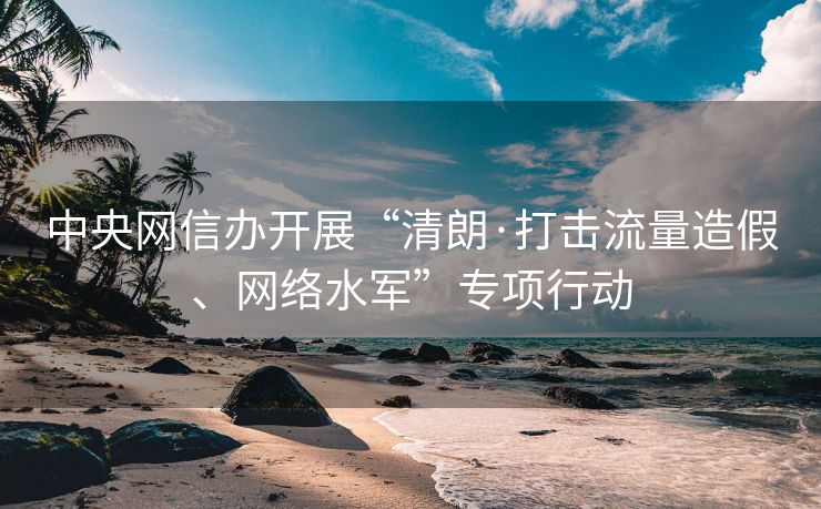 中央网信办开展“清朗·打击流量造假、网络水军”专项行动