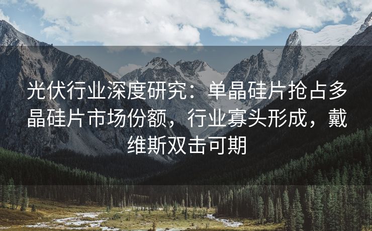 光伏行业深度研究：单晶硅片抢占多晶硅片市场份额，行业寡头形成，戴维斯双击可期