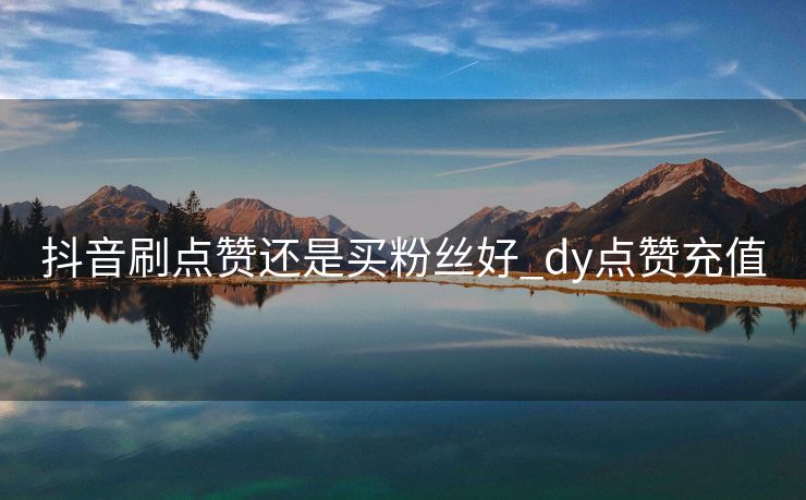 抖音刷点赞还是买粉丝好_dy点赞充值