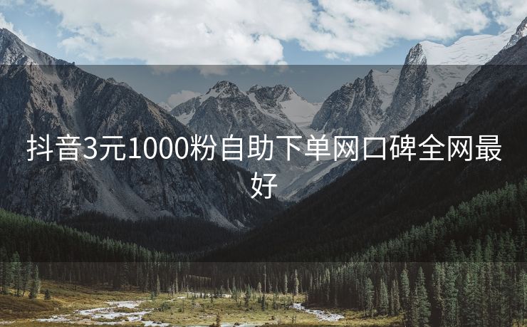 抖音3元1000粉自助下单网口碑全网最好