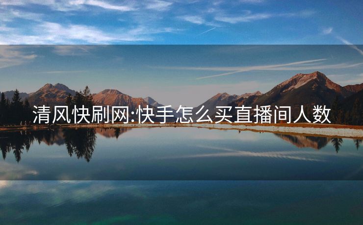 清风快刷网:快手怎么买直播间人数
