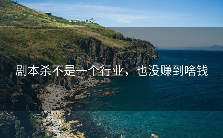 剧本杀不是一个行业，也没赚到啥钱