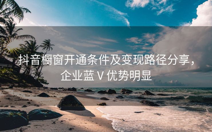 抖音橱窗开通条件及变现路径分享，企业蓝 V 优势明显