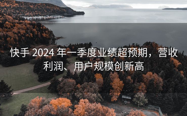 快手 2024 年一季度业绩超预期，营收利润、用户规模创新高