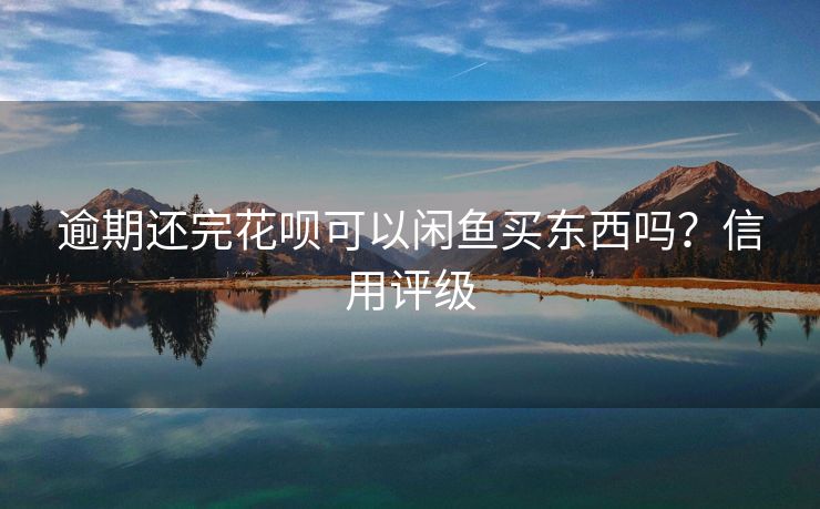 逾期还完花呗可以闲鱼买东西吗？信用评级