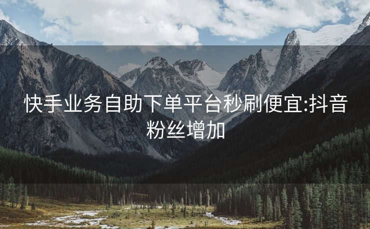 快手业务自助下单平台秒刷便宜:抖音粉丝增加