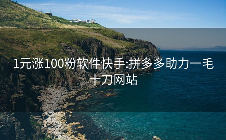 1元涨100粉软件快手:拼多多助力一毛十刀网站