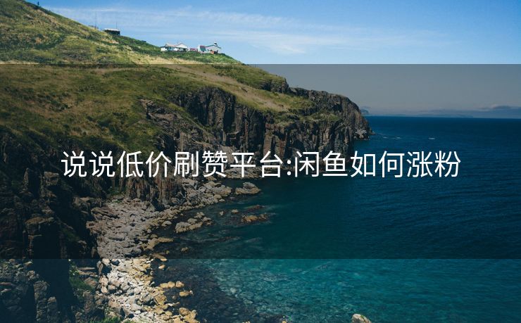 说说低价刷赞平台:闲鱼如何涨粉